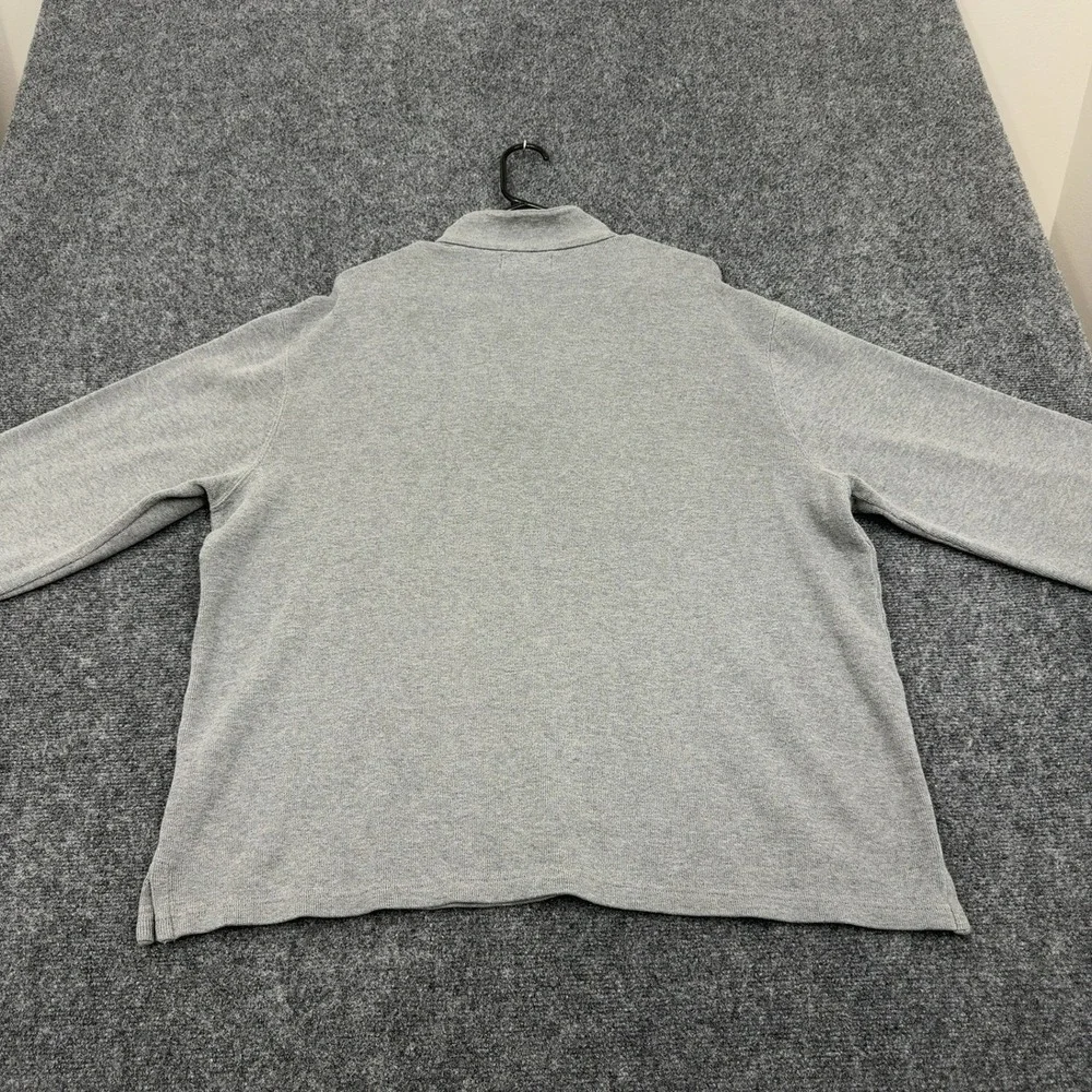 Polo Ralph Lauren Sweater Mens XL Gray Cotton Quarter Zip Mock Neck Classic‎
